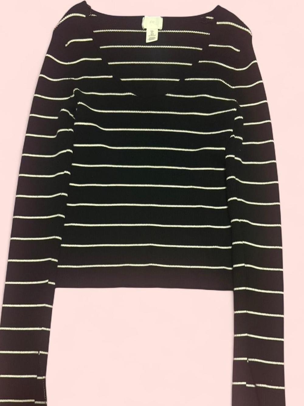 H&M black & white striped long sleeve top.
